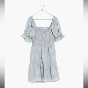 J14 Silk Lucie Smocked Mini Dress in Moody Blooms
